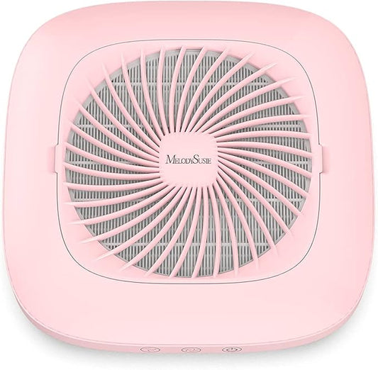MelodySusie Professional Classic Nail Dust Collector with Powerful Suction, SPro 4000RPM Nail Vacuum Fan with 2 Suction Modes & Reusable Filter As An Essential Tool for Nai Tech &Salon Use,Pink