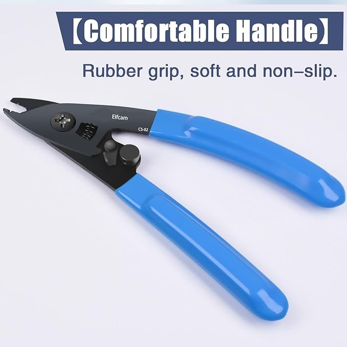 Elfcam짰 - 3 Cut Stripper, FTTH Stripping and Stripping Tools for 2 Sheaths of 125關m to 900關m Fibre Once, CS-2