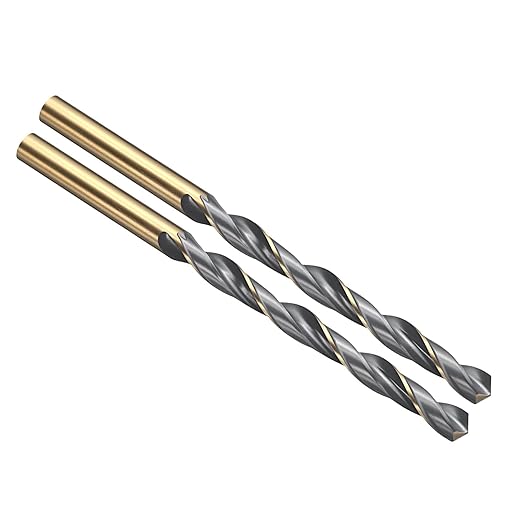 PATIKIL 5.5mm Drill Bit, Jobber Straight Shank 4341 High-Speed Steel 118째 Black and Gold Finish for Medium-Hard Metal Steel Acrylic - 2 Pack