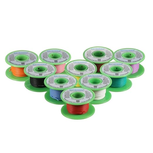 BNTECHGO 24 Gauge Silicone Wire Kit 10 Color Each 30 ft Flexible 24 AWG Stranded Tinned Copper Wire