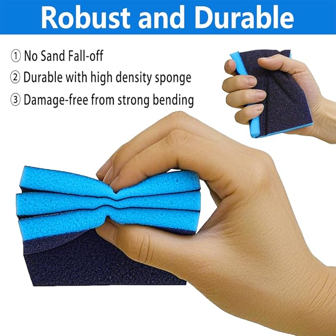 8 Pack 150 Grits Sanding Sponge, Coarse Sanding Block, Washable and Reusable Wet Dry Sandpaper Block Sandpaper Sponge for Wood Metal FurniturePaint and Drywall