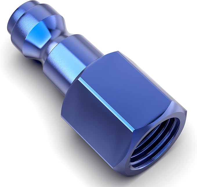 GASHER 20PCS 1/4-Inch NPT Female Blue Aluminum Industrial Air Plug, Pneumatic Plugs 300PSI