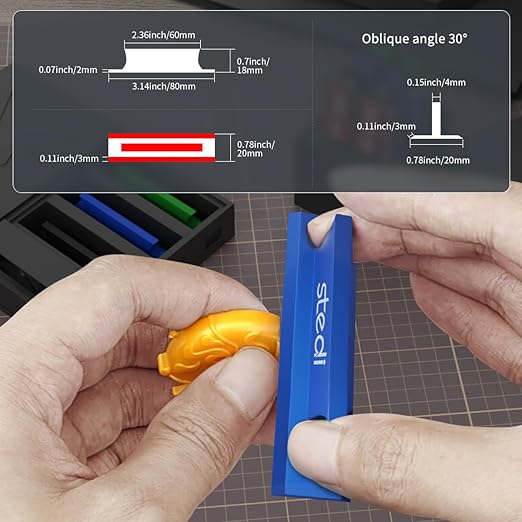 stedi Metal Sanding Sticks 4PCS, Hobby Model Tools for Gundam, Scale Military Model, 3D Resin Parts, Wood, Perfect for Sanding Small Areas, Blue