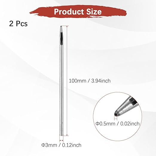 0.5MM Leather Hole Punch Tool [2PCS] - Metal Round Belt Hole Puncher Use for Leather Working & Belts & Watch Band & Paper & Plastic - [Silver Tone] Round Hollow Tools