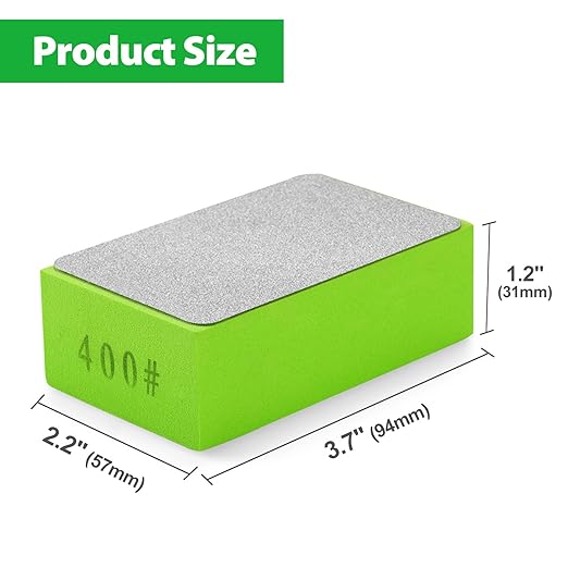 Diamond Hand Polishing Pads, 5PCS Diamond Sanding Pads 60/120/240/400/1000 Grit Sanding Block Foam Backing for Tile Glass Stone Marble Granite Ceramics Metal Wet&Dry (Plane)