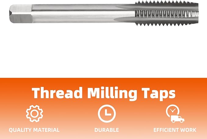 10-24 UNC Thread Tap, HSS Machine Tap Right Hand, Straight Fluted Thread Milling Taps, 2 PCS