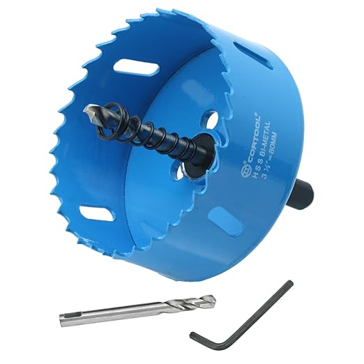 3-1/8 Inch Hole Saw with Arbor for Metal and Wood Cutting, Bi-Metal Hole Cutter, 3-1/8" Hole Saw Kit for Drywall, Wood, PVC Boards, Fiberglass and Vent Pipes