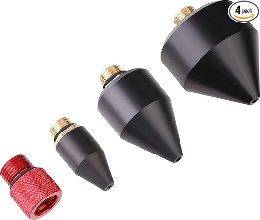 Hromee 1/8-Inch Rubber Tip Set for Air Blow Gun, 4 Pieces Air Compressor Gun Nozzle with 1/2-Inch High Flow Adapter