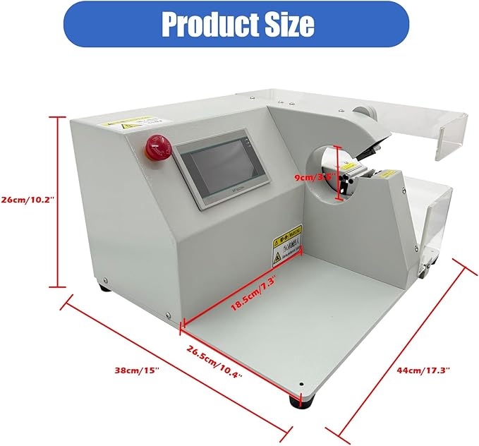 BEILOCKERY Automatic Tape Wrapping Machine Compact Handheld Wiring Harness Tape Winding Machine with Touch Screen and Foot Switch for ?0.12inch-?0.98inch Wire Harness 110V