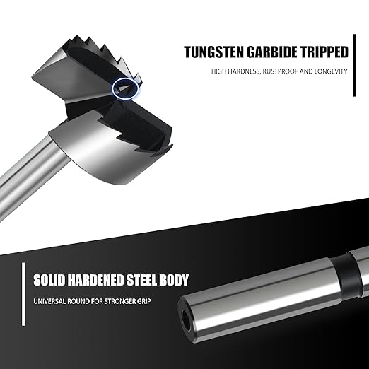 1-3/8 Inch Forstner Drill Bit for Woodworking, 1-3/8" Forstner Bit Wood Drill Bits for Holes, Hinge Cutter for Hard Wood, Plastic, Plywood Round Shank
