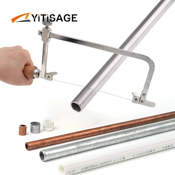 Coping Saw Steel Frame and Diameter 0.5mm Diamond Wire For Woodworking,Metal,Plastic, Wood Board Cutting Coping Saw Kit