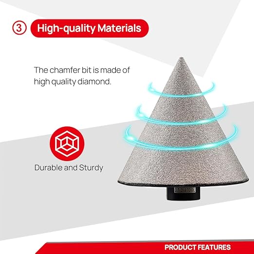 DT-DIATOOL Diamond Beveling Chamfer Bit 3 Inch, 2-Pack for Tile Granite Marble Existing Holes Enlarging Polishing Shaping Holes