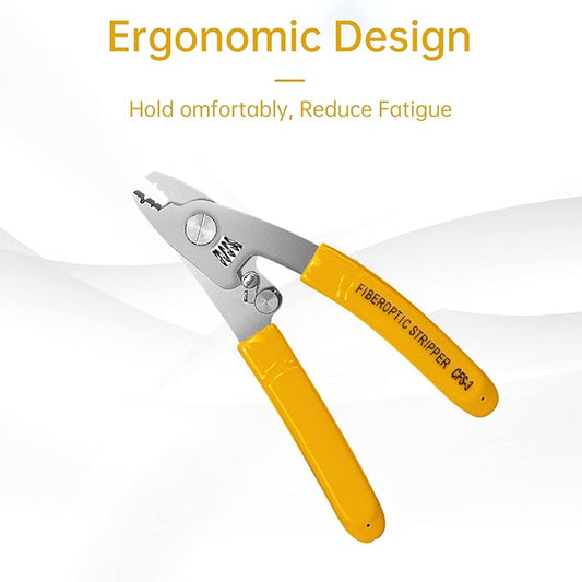 CFS-30 2-Pack Fiber Optic Stripper Kit, 3-Hole Adjustable Stainless Steel Fiber Stripper Tools for FTTH/FTTX, Precisely Strips 0.125/0.25mm Fiber & 2-3mm Jacket