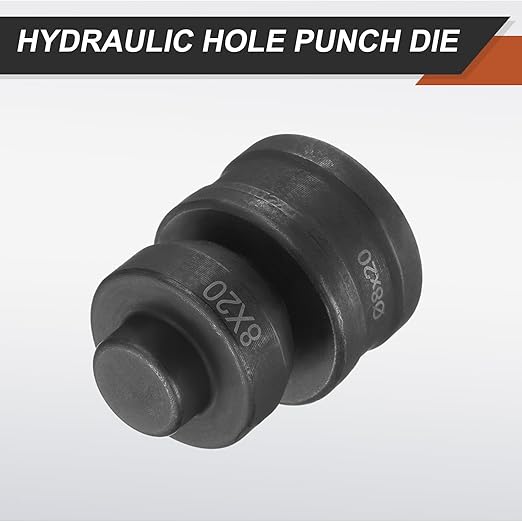 HARFINGTON Hydraulic Hole Punch Die 過8횞20mm Oval Hole 40Cr Steel Electric Punching Kit for CH60 Electric Punching Machine, Black