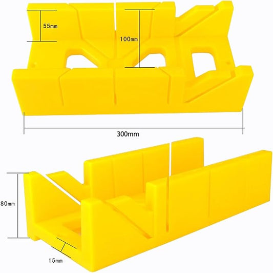 Mitre Box 12 Inch,Miter Box with Ruler Scale, Preset Cutting Box with 45 Degree,135 Degree for Molding Trim, Durable Angle Box for Baseboard, Wainscoting,Crown Wall Frame Molding (Mitre Box)