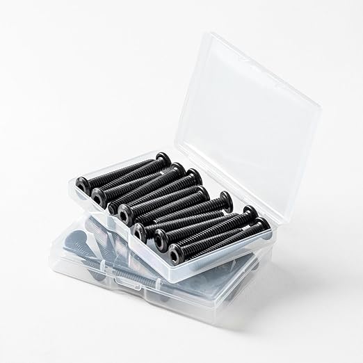 3/16-24 x 1/2" (50 Pack) Flat Head Hex Socket Cap Screws Bolts, Black Oxide 304 Stainless Steel 18-8, Hex Drive, Bright Finish, Fully Machine Thread