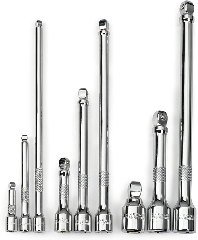 NEIKO 00249A Wobble Extension Bar Set | 9 Piece | 1/4?? 3/8?? 1/2??Drives | Cr-V Steel
