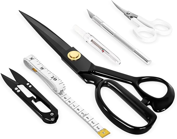 Professional Tailor Scissors 9 Inch - Fabric Scissors Heavy Duty, Sharp Sewing Shears for Cutting Fabric, Leather, Home, Office, Artists, Dressmakers