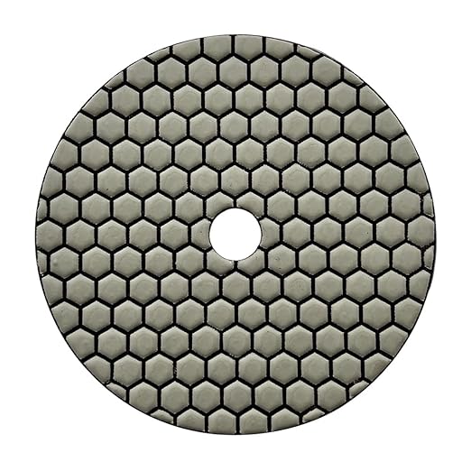 7" High Performance Dry Stone/Concrete Polishing Pads, 1.5mm Segment Height, Honeycomb Style, 1500 Grit