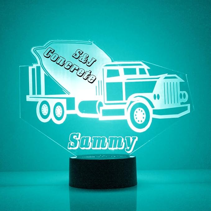 Transportation Custom LED Sign Night Light Lamp with Remote, Light Up Display with Personalized Name or Image, Customized and Made in The USA, Clear Acrylic Design Home Decor with 16 Colors, 4 Modes