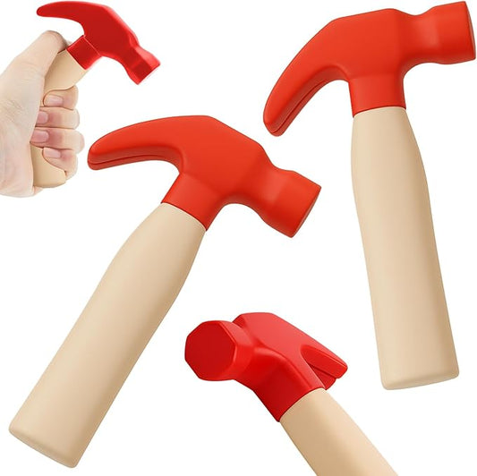 Zhanmai 2 Pcs Toy Foam Hammer, Simulation Hammers, Christmas Stocking Stuffers to Release Anxiety, Classroom Educational Toy for Teens and Toddlers (Red)