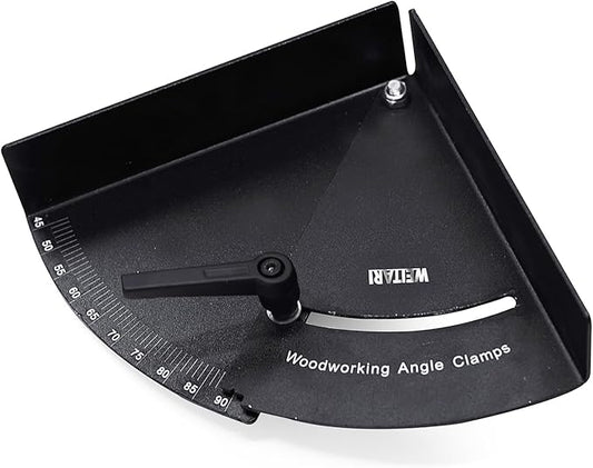 WEITARI Corner Clamps for Woodworking, Adjustable Right Angle Clamps, Aluminum Alloy Corner Clamping Fixtures Swing Fixer with 2 inch C-Clamp Set for Carpenter Welding Cabinets (45-90 Degree)