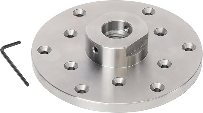 6" Wood Lathe Steel Faceplate, 1?쓝8TPI Spindle Thread Woodworking Machine Chuck Face Plate