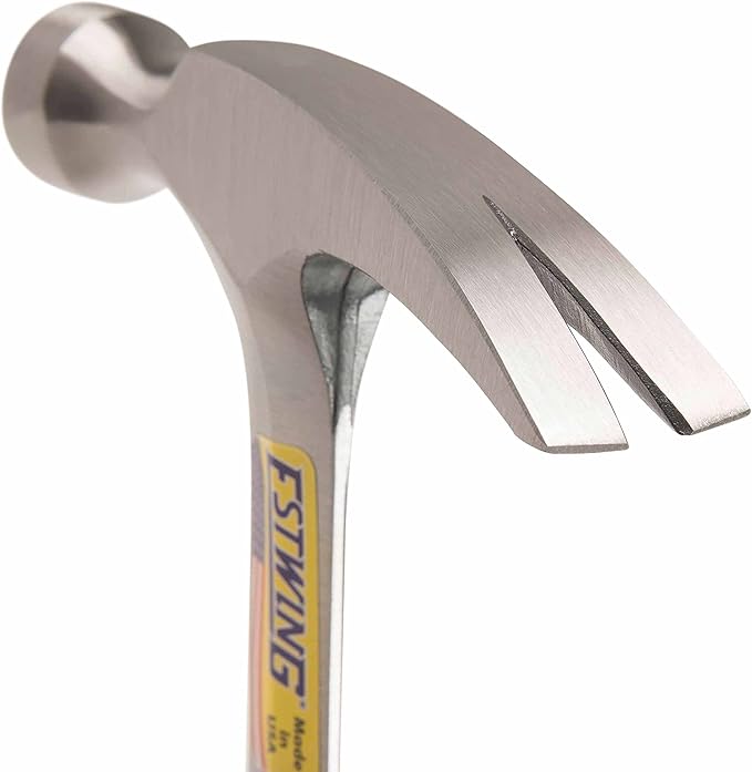 ESTWING Hammer - 12 oz Straight Rip Claw with Smooth Face & Genuine Leather Grip - E12S