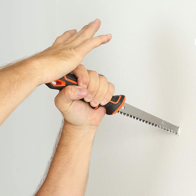 GreatNeck 74029 Drywall Jab Saw, 6-1/2” Blade Keyhole Saw, Ergonomic Anti-Slip Handle, Tri-Bevel Teeth for Cutting Sheetrock, Wallboard, Plywood