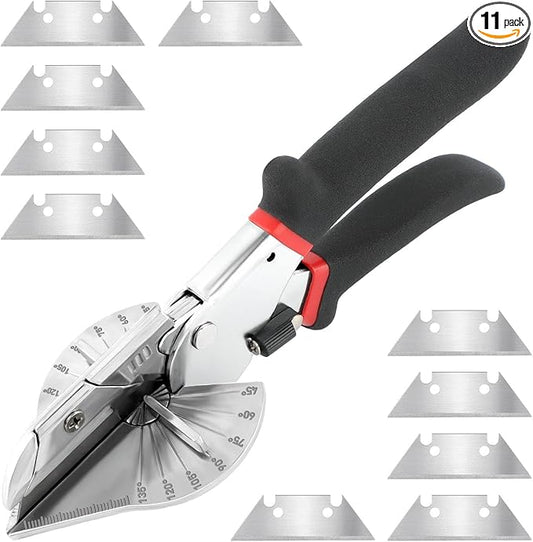 Sharp Multi Angle Miter Shear Wood Cutter,Adjustable at 45 to 135 Degree with Safety Lock Hand Tools for Cutting Plastic, Pvc and Molding Trim