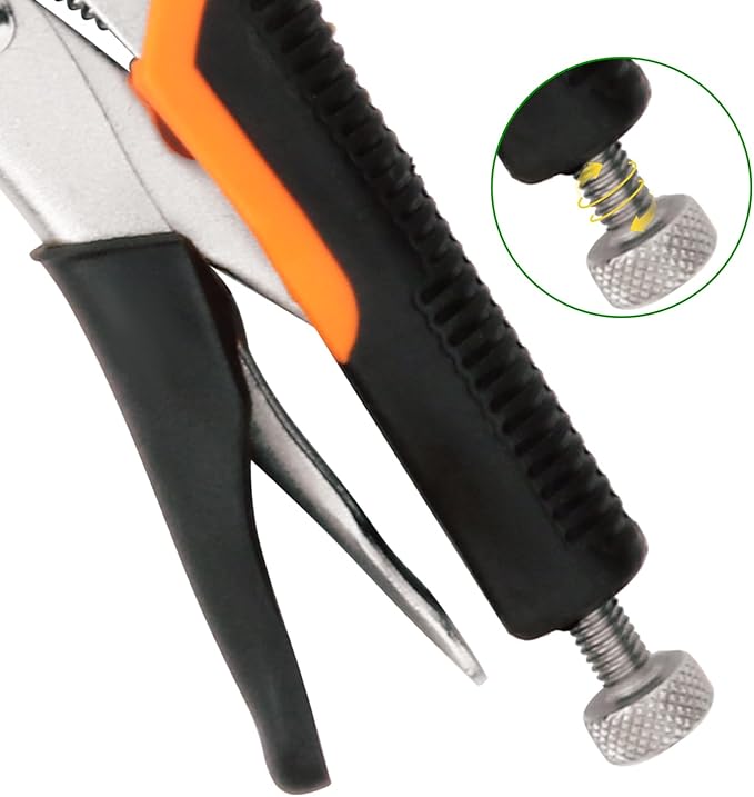 6 Pack 6 Inch C-Clamp Locking Pliers with Rubber Handle, 6 Inch C-Clamps Face, Heavy Duty C Clamp Locking Pliers, Adjustable C Clamps for Woodworking and Home Improvement