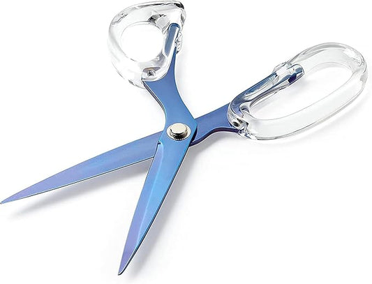 OfficeGoods 9??Stainless Steel Acrylic Scissors for Office and Home - Aesthetic and Sharp All Purpose Scissors, Perfect for Sewing, Arts and Crafts - Sapphire