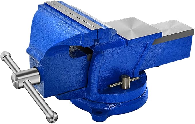Bench Vise Heavy Duty, Table 6" Vise - Locking Base Clamp Cast Steel 360째 Swivel Vice with Anvil, Table Clamp Pipe Lock Pliers Base Desktop for Woodworking Cutting Conduit Drilling, Sanding