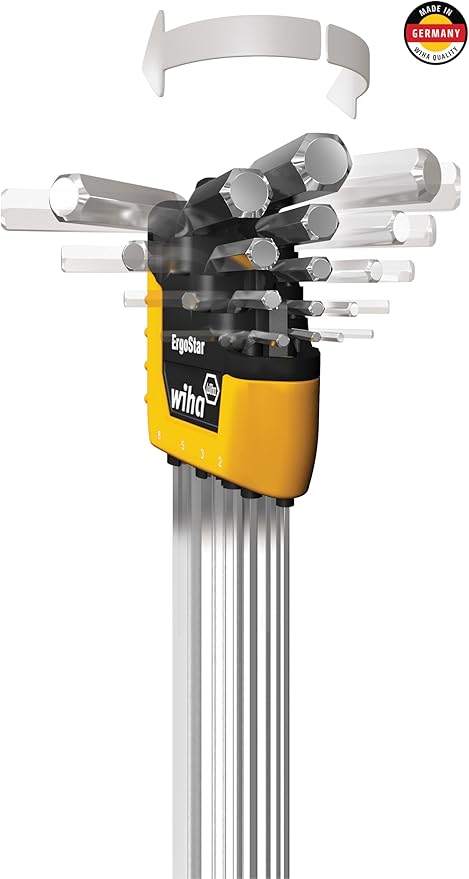 Wiha 66992 MagicRing Ball End Hex L-Key Set In Holders, 22 Piece