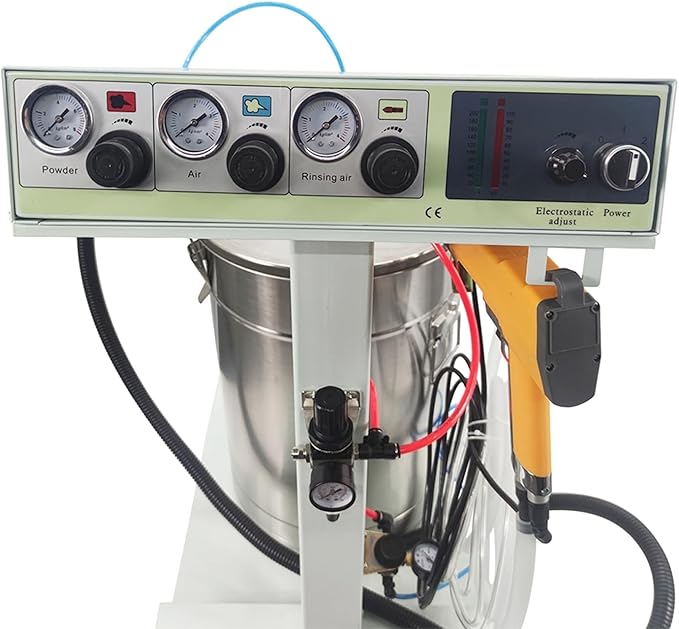 110V Electrostatic Powder Coating Machine, Dry Finishing Tool for Metal Parts, Coating Equipment with Spray with 45L Powder Hopper