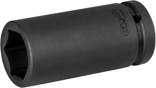 Jetech 3/4-Inch Drive 28mm Deep Impact Socket with 6-Point Design, Heat-Treated Chrome Molybdenum Alloy Steel, Metric