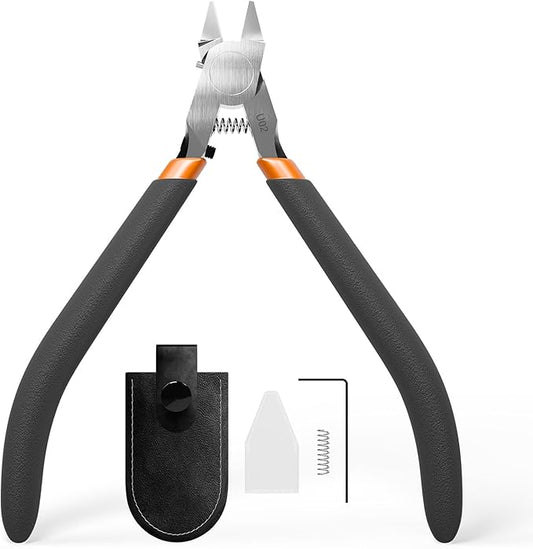 Model Nippers with Ultra-thin Single Edge, Uleey 4.9 inch Sprue Cutter for Beginners, Model Cippers for Plastic Model Building and Fixing (Black)