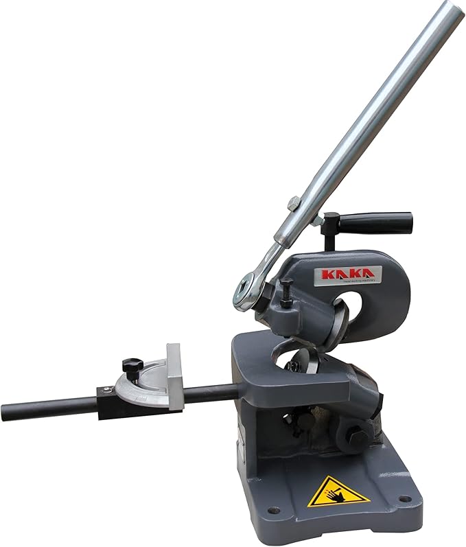 KAKA Industrial Throatless Sheet Metal Shear, 16-Gauge Manual Bench Cutter MMS-3 for Steel Plate, Fabrication and Hobby Workshops