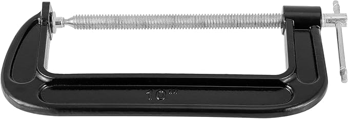 JAPCHET 2 Packs 10 Inches Black C Clamp, Malleable Iron C-clamp, Heavy-Duty C-Clamp for Metalworking, Woodworking, 6-Inch Max Jaw Opening, 3-1/2 Inch Throat Depth