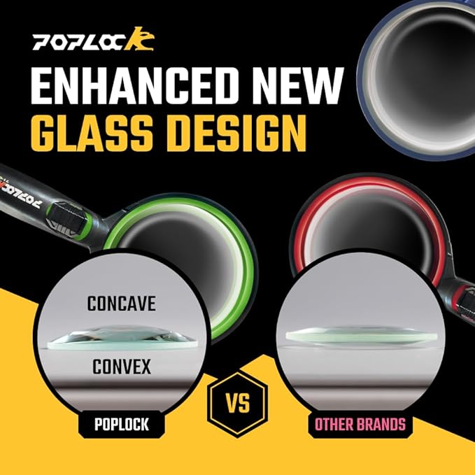 POPLock Magnifying Glass with Light, 5X Optical Lens, Concave Convex Design for Close Work, Green