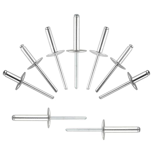ALLCLEAN (110 pcs) 3/16 * 1/2" Large Flange Open End Aluminum Blind Rivets,4.8 * 12 Pop Blind Rivet