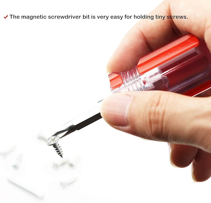 Stubby Magnetic Screwdriver With Phillips Head and Flat Head,Small Pocket Screwdriver for DIY Repairing,2 Piece Set
