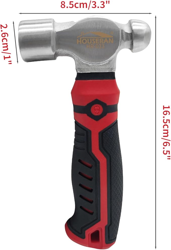 Ball Peen Hammer, 13oz Small Ball Peen Hammer, Stubby Hammer Small Hammer Tool, Hammer for Jewelry Making, Ideal for Home, Auto Repair, Carpentry and Crafting