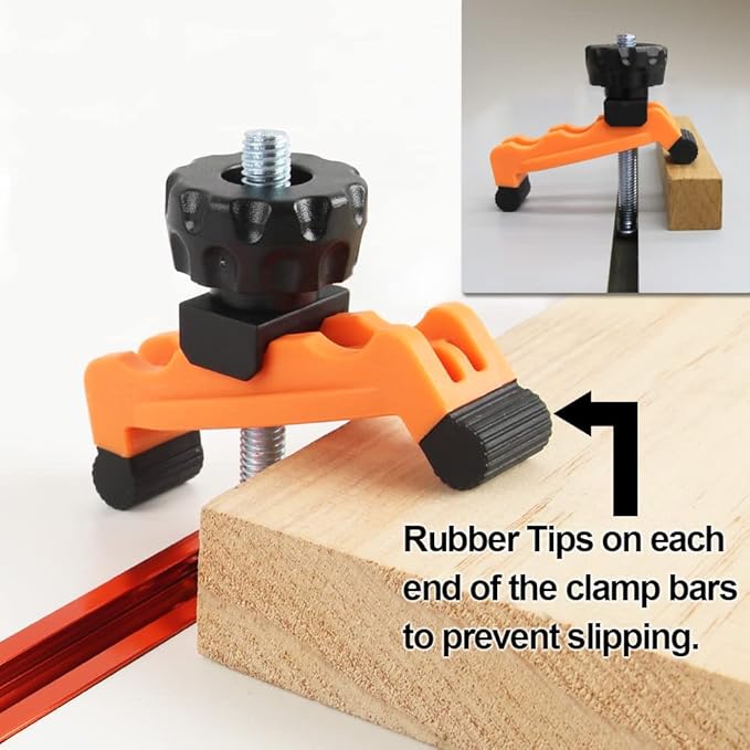 O'SKOOL Multi-Positionable T-Track Hold Down Clamp Kit for CNC Router, Metalworking and Woodworking T-Slot T-Track, 2 Pack, TT13
