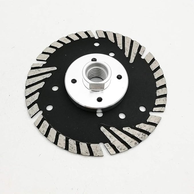 SHDIATOOL Diamond Turbo Blade Dia 4.5 Inch with Slant Protection Teeth Cutting Stone Granite Marble Concrete Brick with 5/8-11 Thread