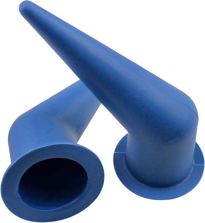 Lovelysp 6PCS Blue sausage grout gun gap-filling tool sausage gun tip 3.93 inches long used for filling seams sealing cracks and bonding materials