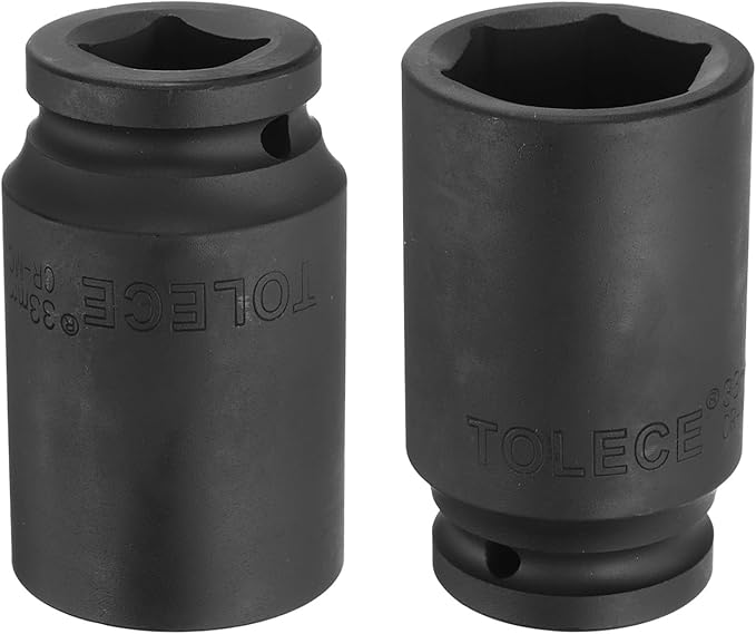 uxcell 3/4-Inch Drive 33mm 6-Point Deep Impact Socket, CR-MO Steel 78mm Length, Metric Sizes