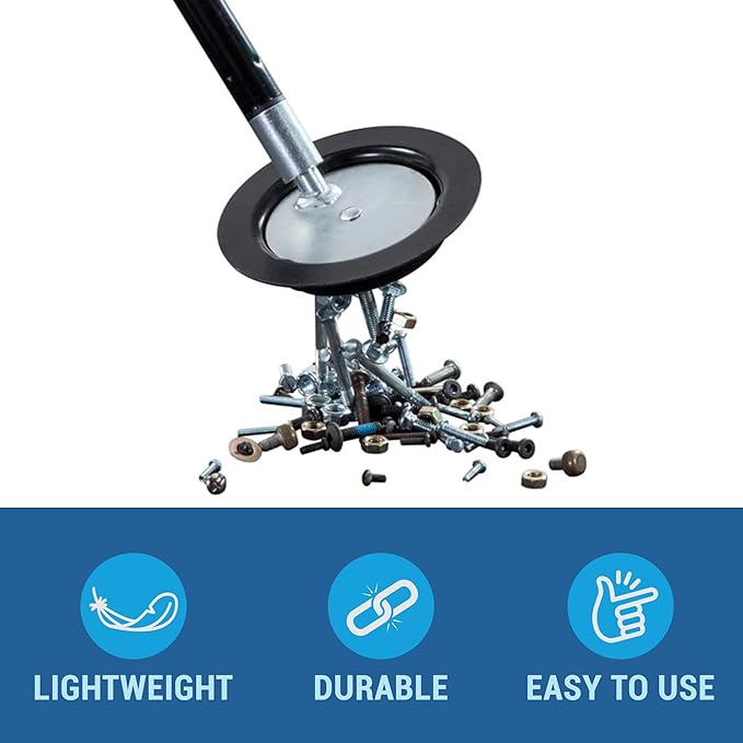 Quick Release Magnetic Pick Up Disk 3 3/8 Inch, Proudly Made-in-The-USA, with Quick Hand Release Magnet Cap. Nook & Cranny Edition of Our Nail Magnet Pickers. Handle Sold Seperately!
