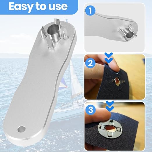 Hand Tool Hole Punch for Boat Bimini Cover, Common Sense Fastener Hole Cutter, Extended Handle