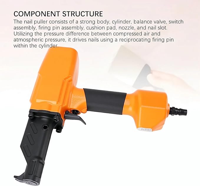 Pneumatic Nail Puller, Professional Nail Remover, 0.6-0.8Mpa Ergonomic Multifunction Pneumatic Denailer Tool for Recycled Wood Fence Pallet